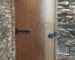 Wine Room Door in Vertical Grain Hemlock.